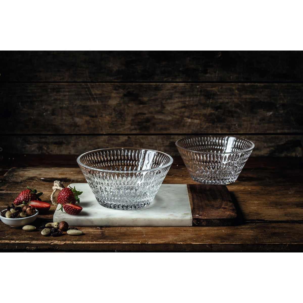 Nachtmann Ethno Set-2 Bowls Crystal Glass 6.5"D Serveware