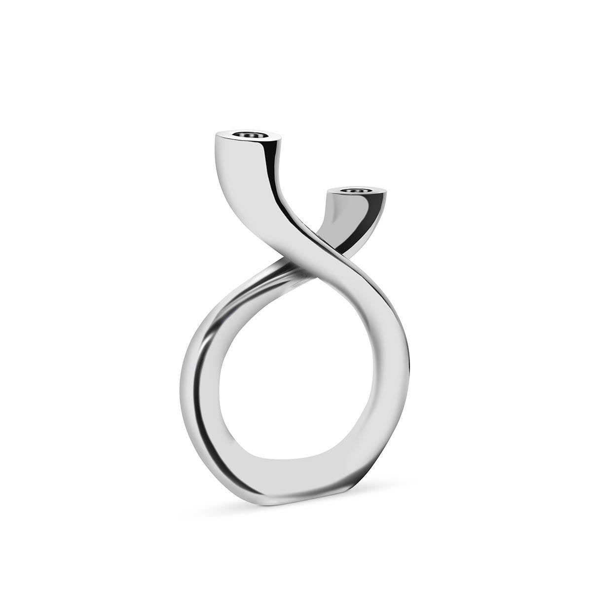 Nambé Tango Candle Holder Small in polished metal alloy