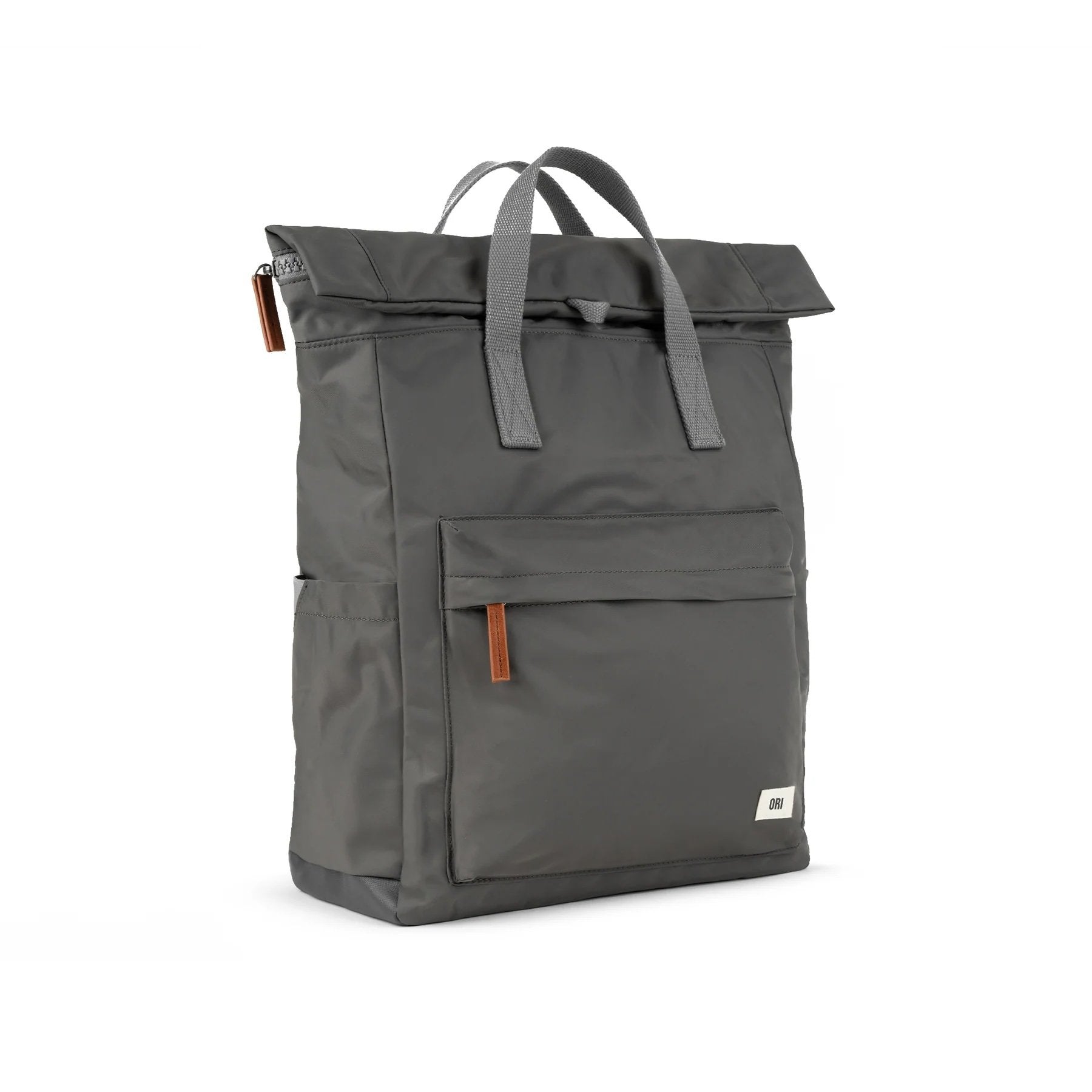 ORI LONDON Canfield B Roll-Top Medium Backpack | Graphite (Recycled Nylon)