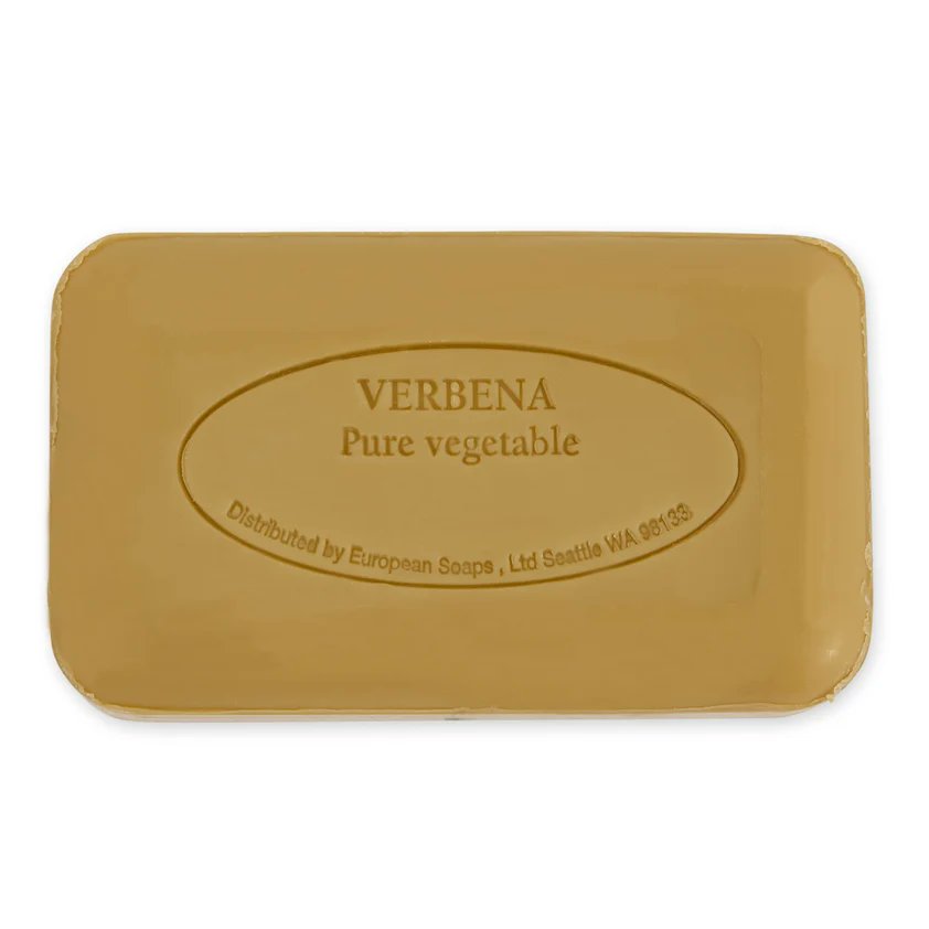 Pre de Provence Verbena Soap Bar lathering in hand, rich creamy foam