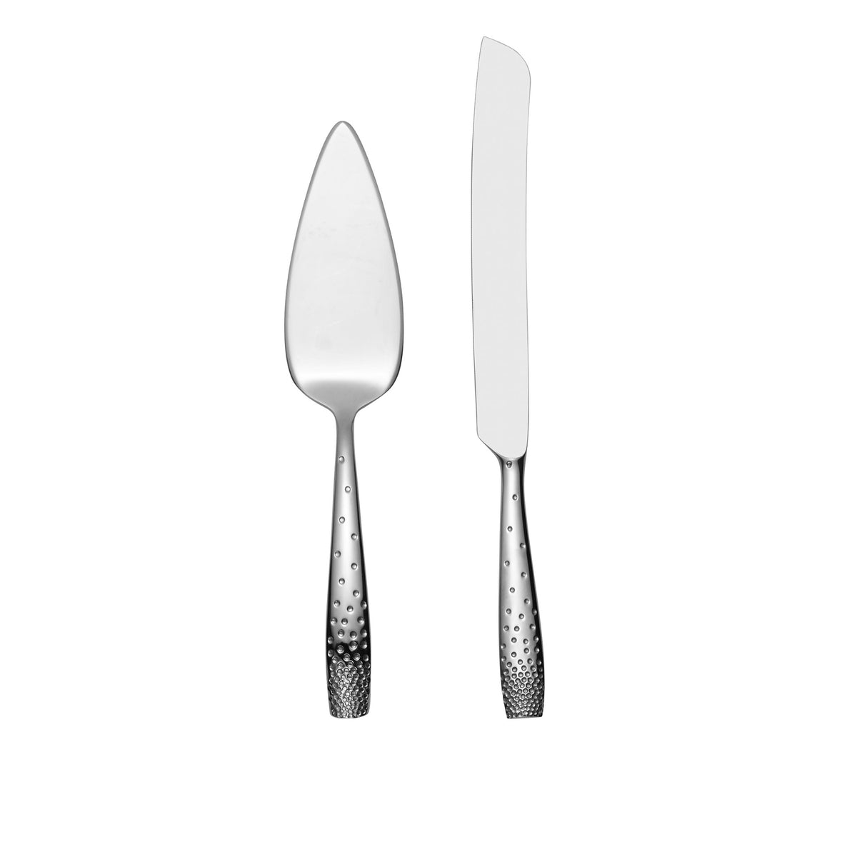 Nambe Dazzle Cake Knife and Server Set in Stainless Steel