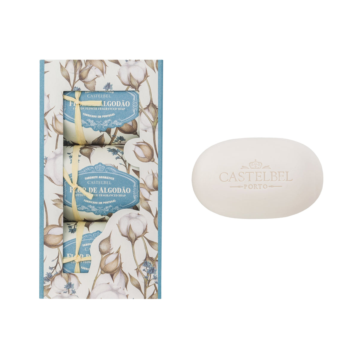 Castelbel Fragranced Bar Soap Gift Set | Set of 3 | Cotton Flower