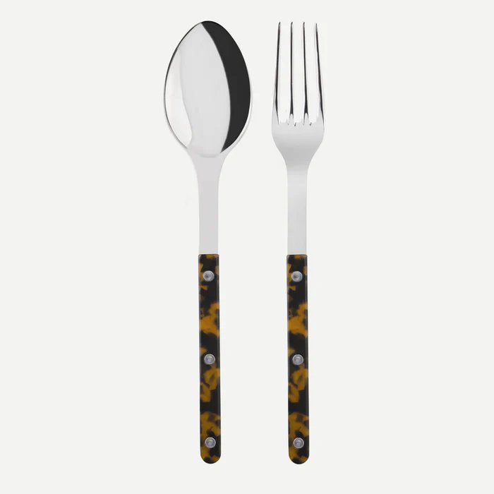 Sabre Paris Bistrot tortoise serving fork and spoon set, 10.6 inch