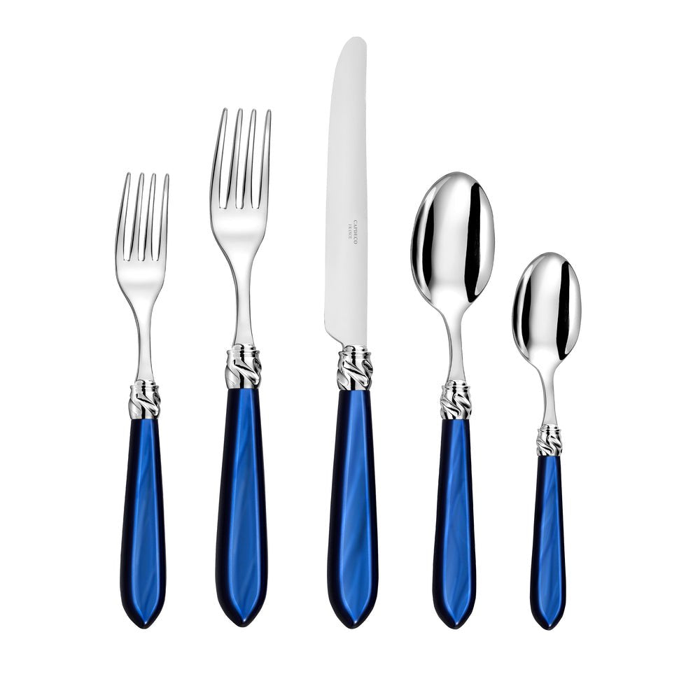 Capdeco Diana Night Blue 5-Piece Flatware Place Setting | 18/10 Stainless Steel