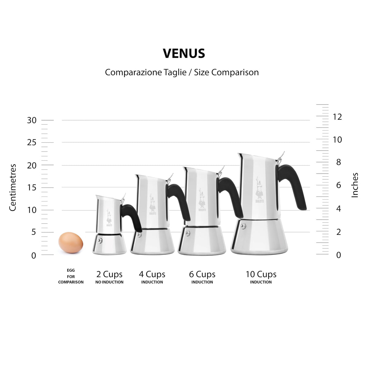 Bialetti Venus Induction Stovetop Espresso Maker | 4 Cup | Silver