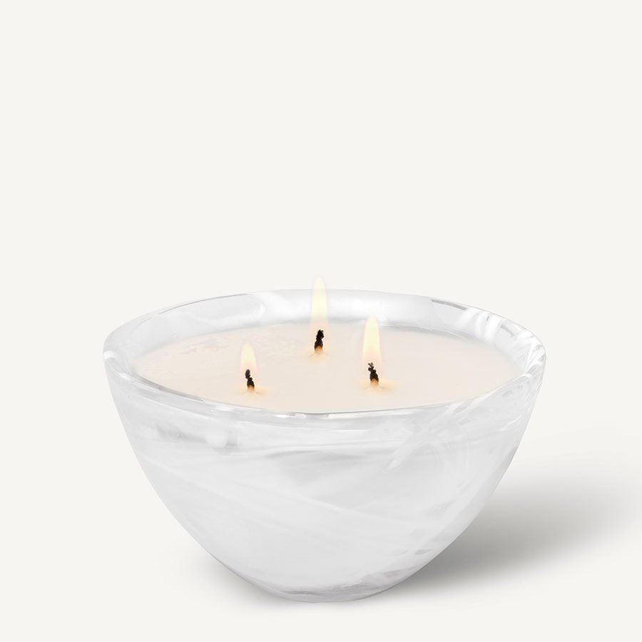 Kosta Boda Contrast White on White Candle | Woodland Vanilla