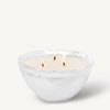 Kosta Boda Contrast Glass Bowl White on White with Candle in Woodland Vanilla Small Home Fragrance Collection
