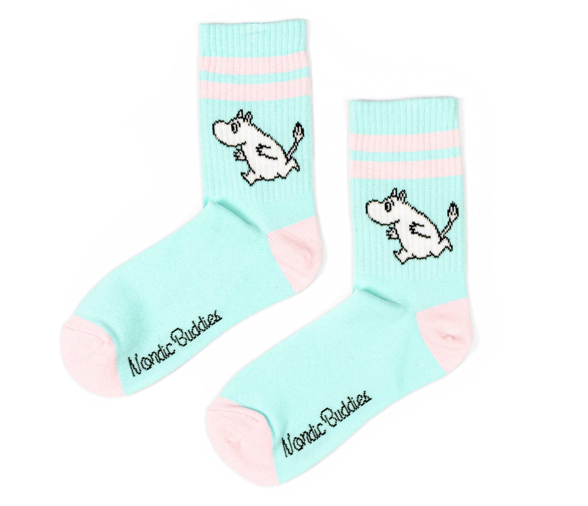 Moomin Retro Blue Striped Socks – Unisex Youth/Teen (36–42)