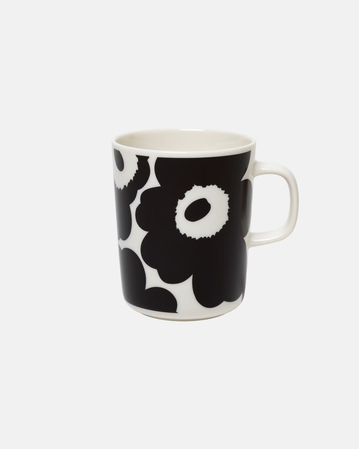 Unikko Oiva Stoneware Flower Mug | Black & White (8.5 fl oz)