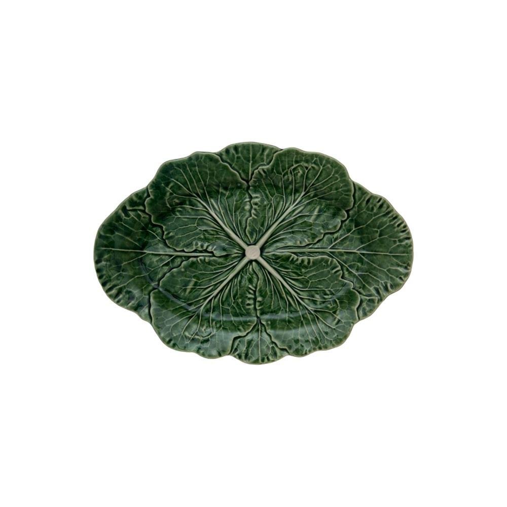 Bordallo Pinheiro Cabbage Green Oval Platter 10" Set-2