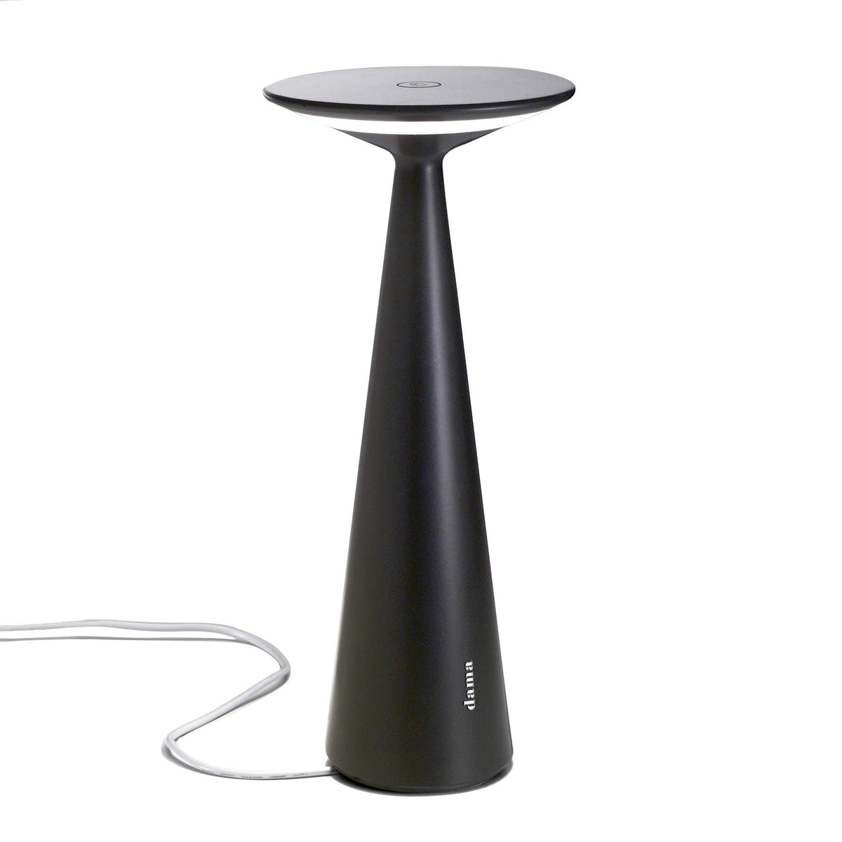 Zafferano DAMA Pro Table Lamp in Aluminum, IP54 Protection, Indoor/Outdoor use, Contact Charging Base Included, 11.4", USA Plug