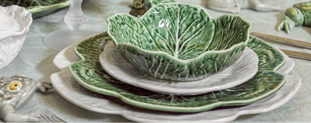 Bordallo Pinheiro Cabbage 10.43" Dinner Plate Set of 4 (White)