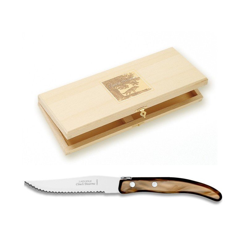 Claude Dozorme Laguiole Berlingot Steak Knives | Set of 6 | Capuccino