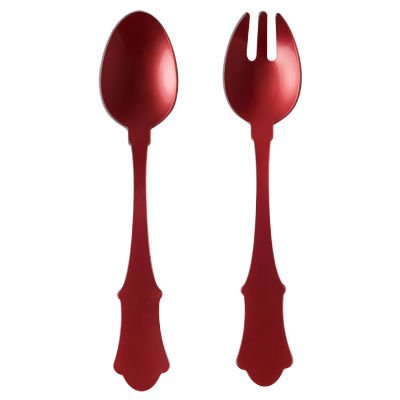 Old Fashion Honorine Salad Server Set | Red