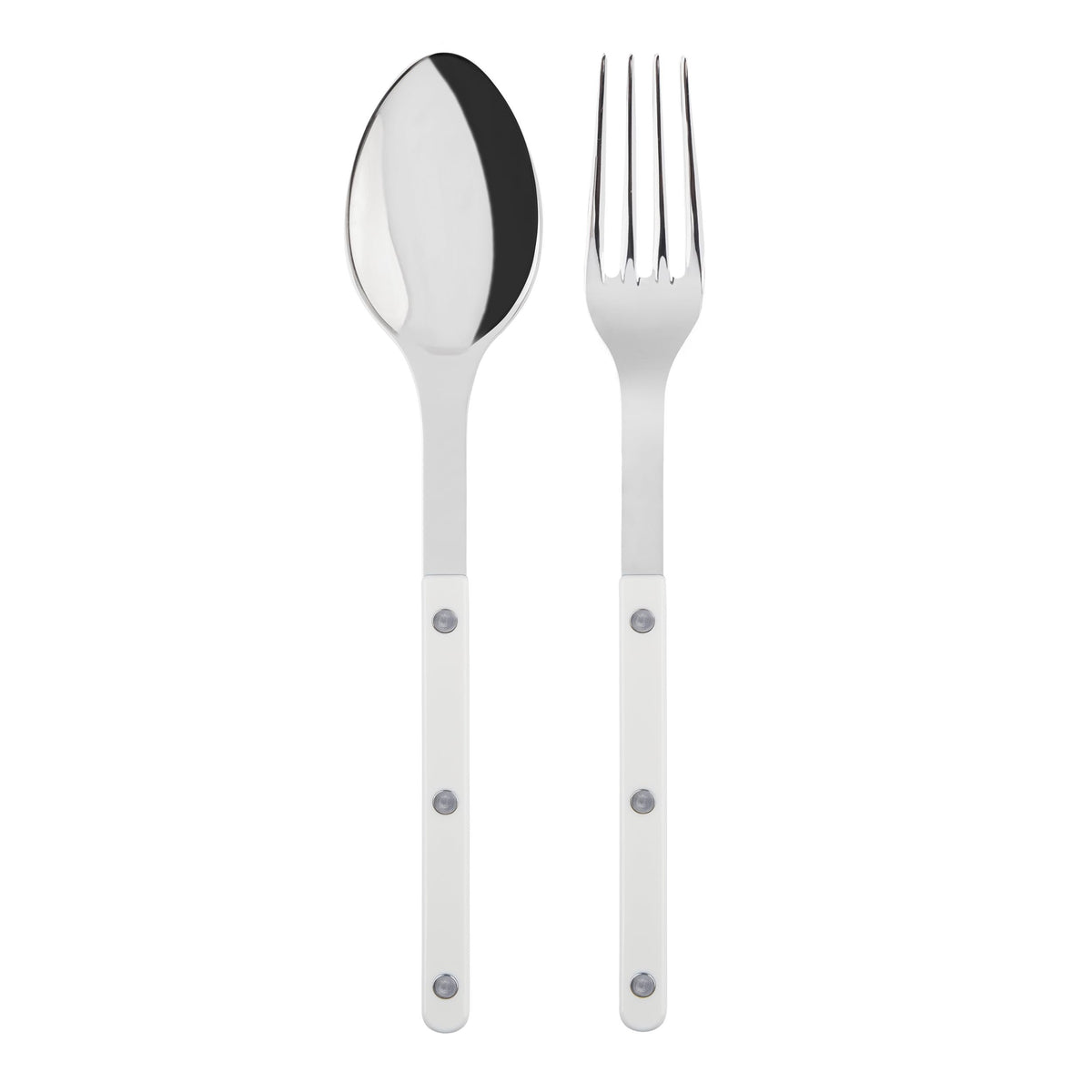 Sabre Paris Bistrot white serving fork and spoon set, 10.6 inch