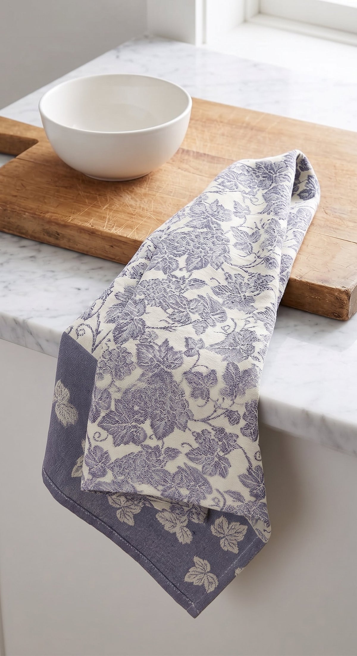 Busatti Canaiola 100% Cotton Jacquard Kitchen Towel | Navy