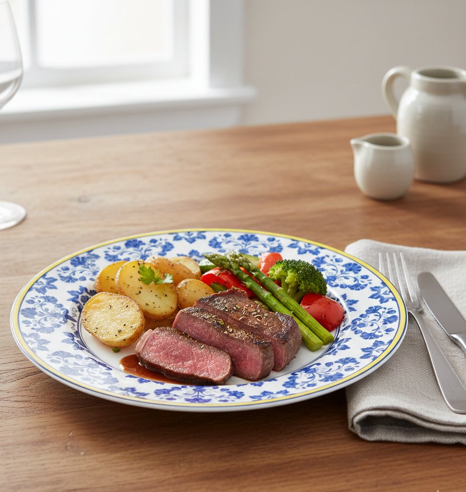 Castelo Branco Blue & Yellow Porcelain Dinner Plate | 10 Inch