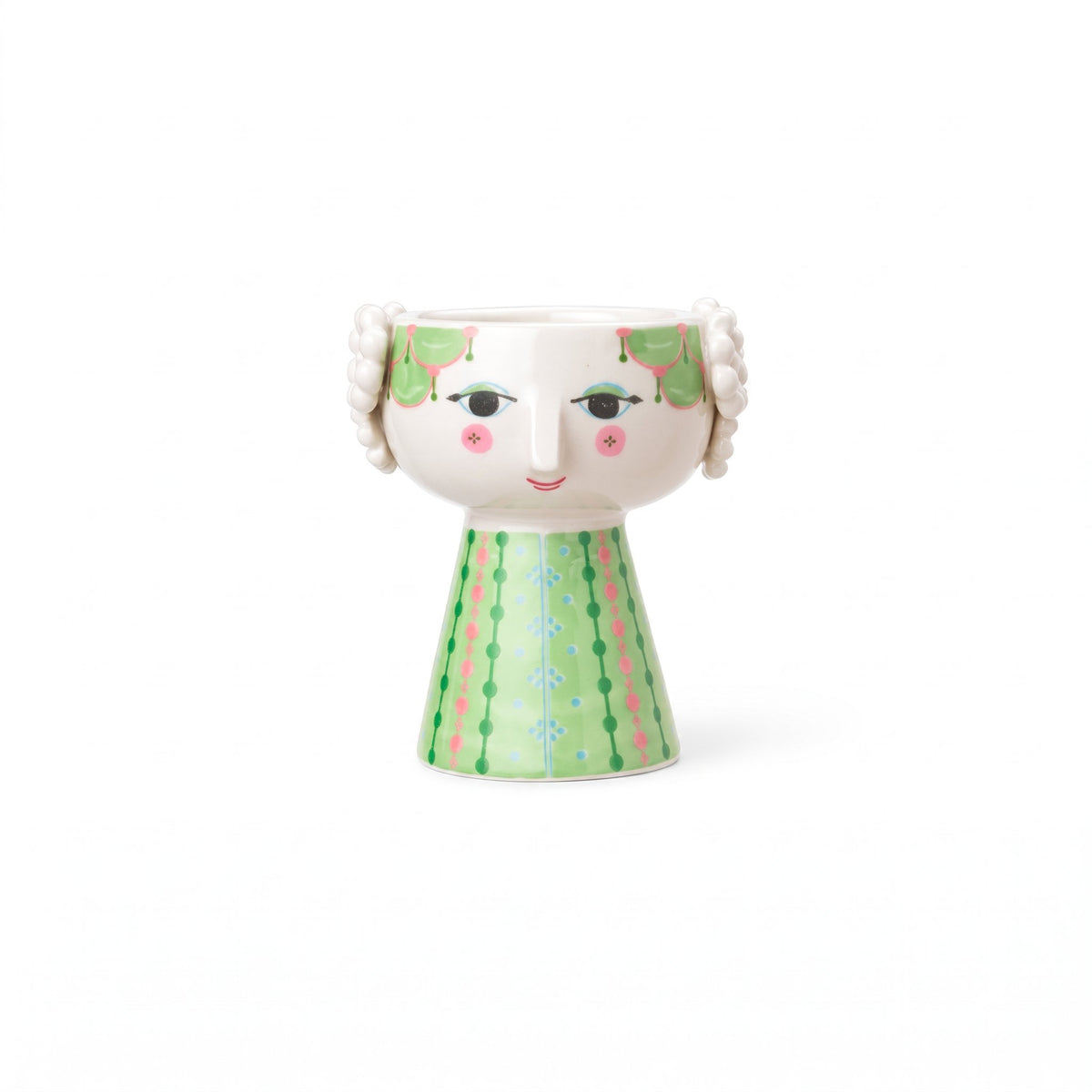 Bjorn Wiinblad Eva Candleholder Light Green Glazed Porcelain 3.7" Tealight Decor