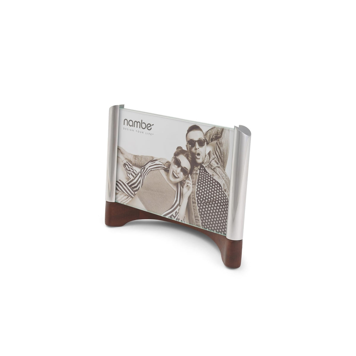 Nambe Sky View Picture Frame, Acacia Wood and Glass