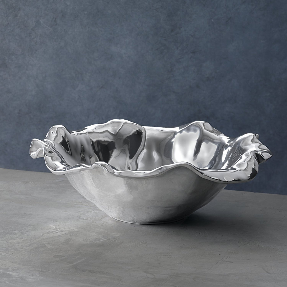 Beatriz Ball VENTO Alba Large Bowl Silver Aluminum Alloy 16.75 Inch Oven Safe