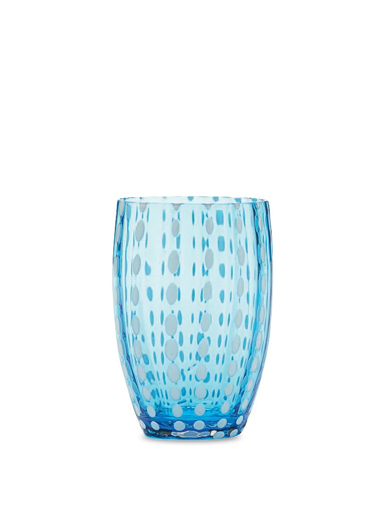 Zafferano Perle Tumblers Mouth-Blown Glass | Multi-Color | Set of 6 (10.8oz)