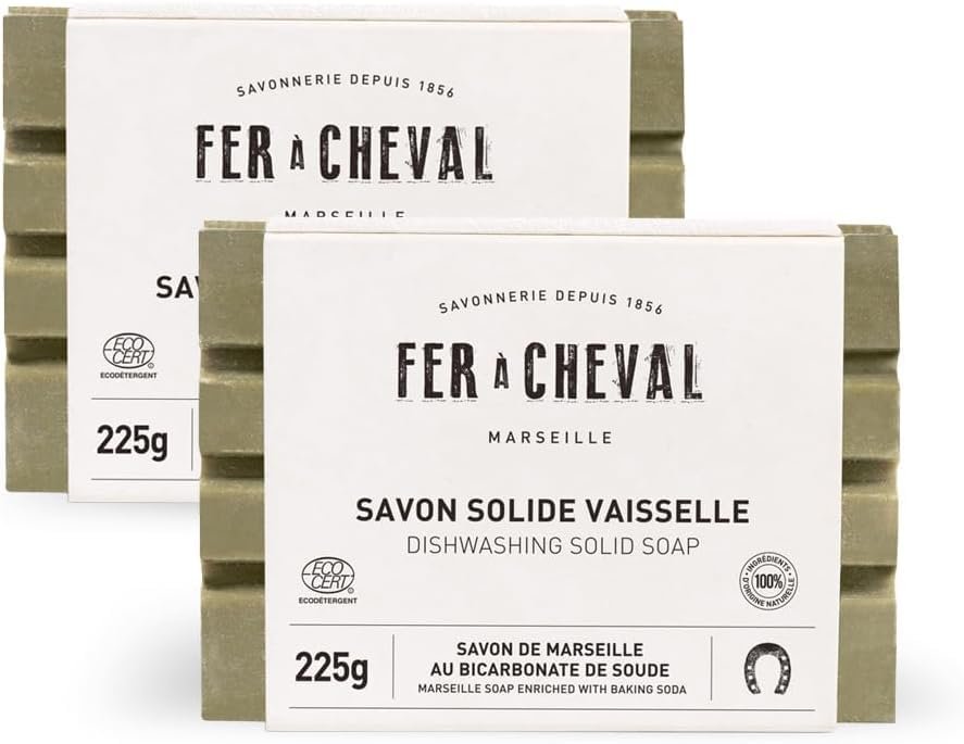 Fer à Cheval Dishwashing Dish Soap, Provencal Olive Savon De Marseille Dish Detergent, Olive Oil Based from France