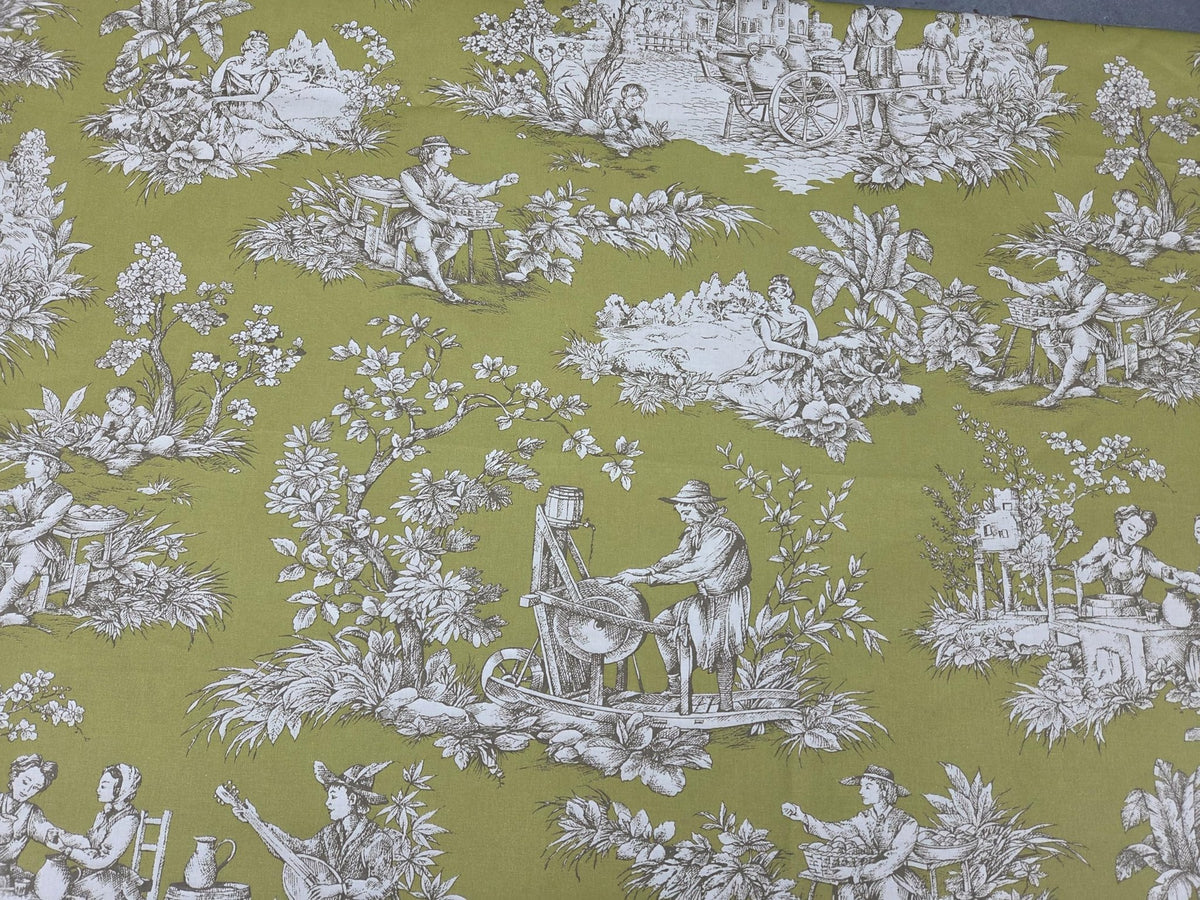 TABLUXE LINENS Provence 70-Inch Round Tablecloth French Coated Cotton Easy Care Green-Lime Versailles