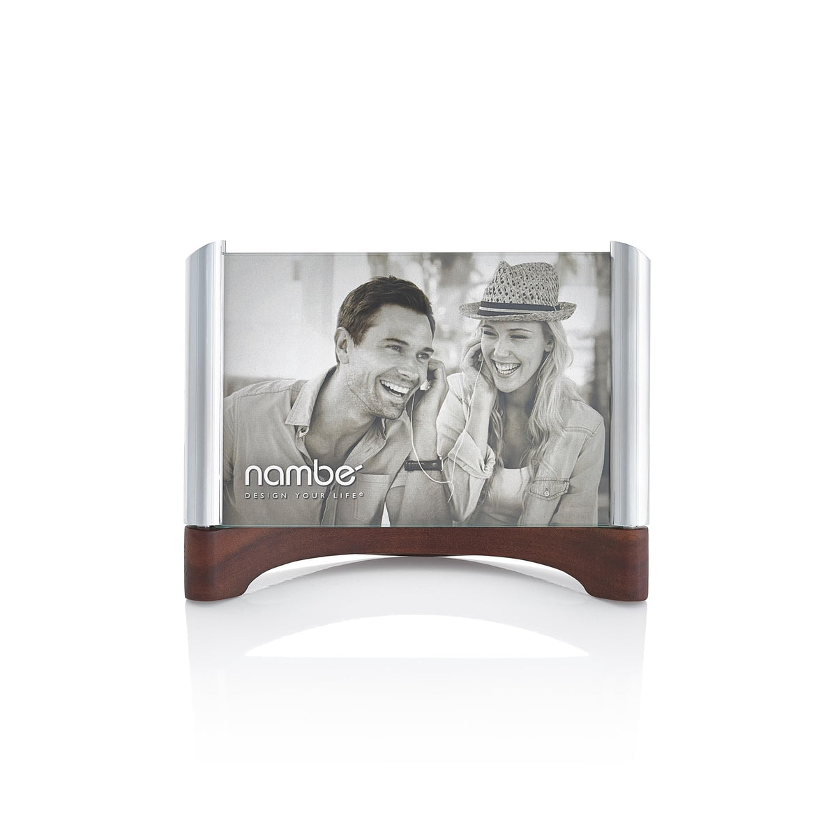 Nambe Sky View Picture Frame, Acacia Wood and Glass