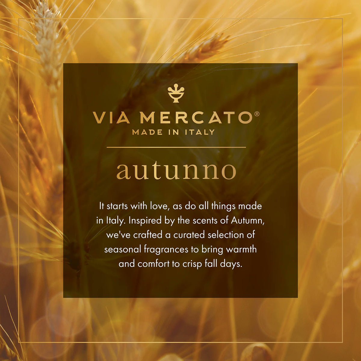 Via Mercato Autumn Bourbon & Honey Home Fragrance Gift Set | Candle, Diffuser & Spray