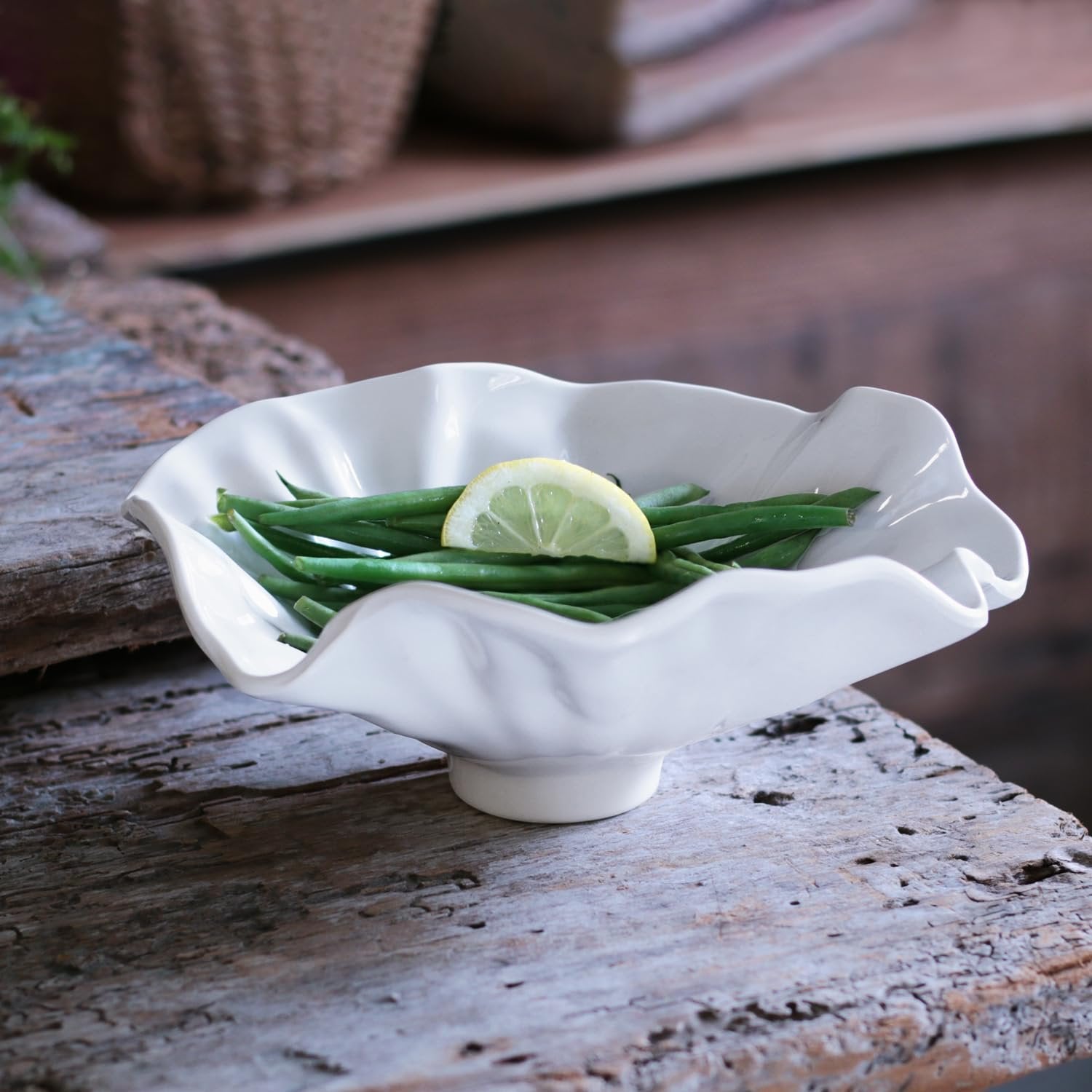 VIDA Bloom Small Bowl in White Melamine | 8.25"