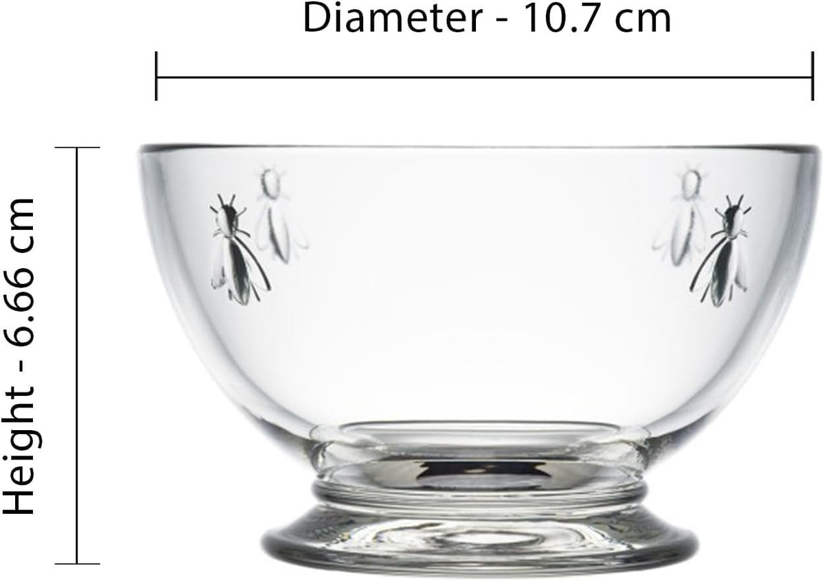 La Rochere Bee Small Bowls Set of 6, Nut, Dessert, Ice Cream Bowls – Dishwasher Safe Small Glass Bowls –Serving Bowls for Entertaining Everyday-Use