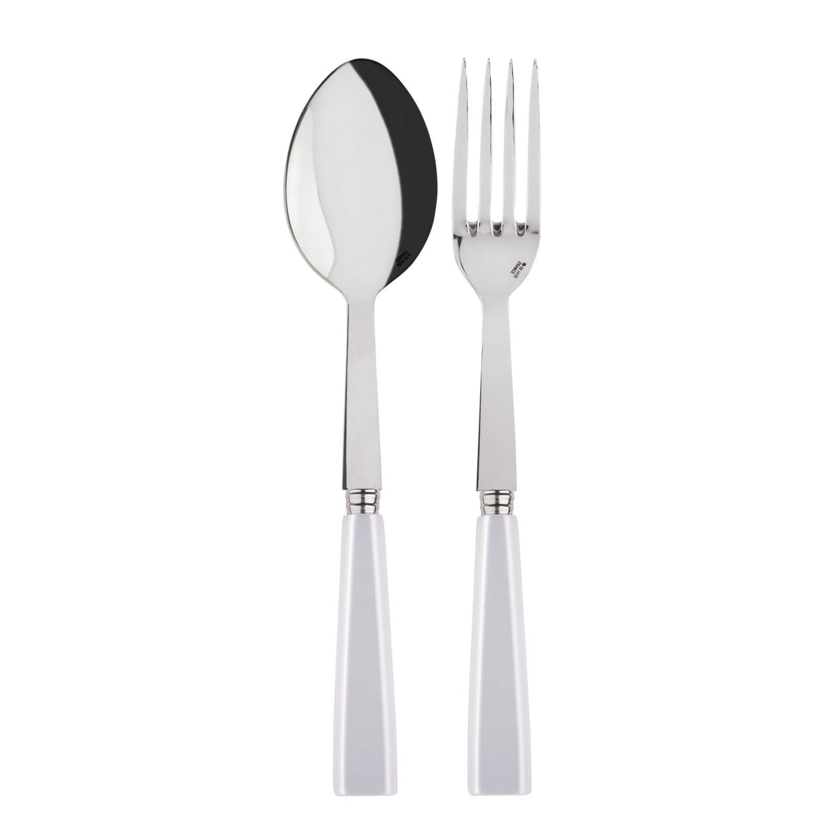 Sabre Paris Icone Serving Set White 2-Pieces Acrylic Handle and Stainless Steel