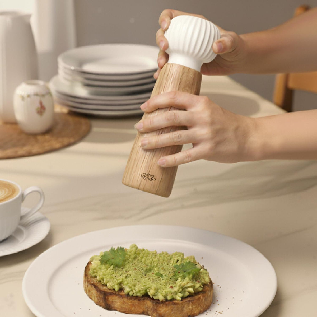 Kahler Hammershoi Salt and Pepper Grinder,  Denmark Designed by Hans-Christian Bauer