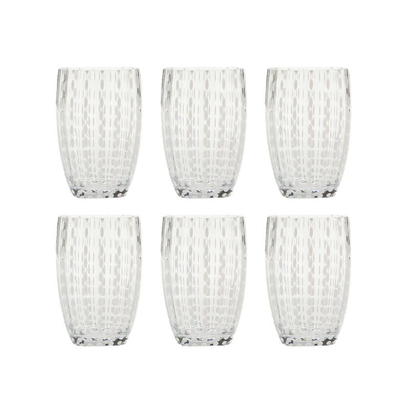 Italian Handblown Tumblers with Dotted Design – Perle Glassware Set of 6