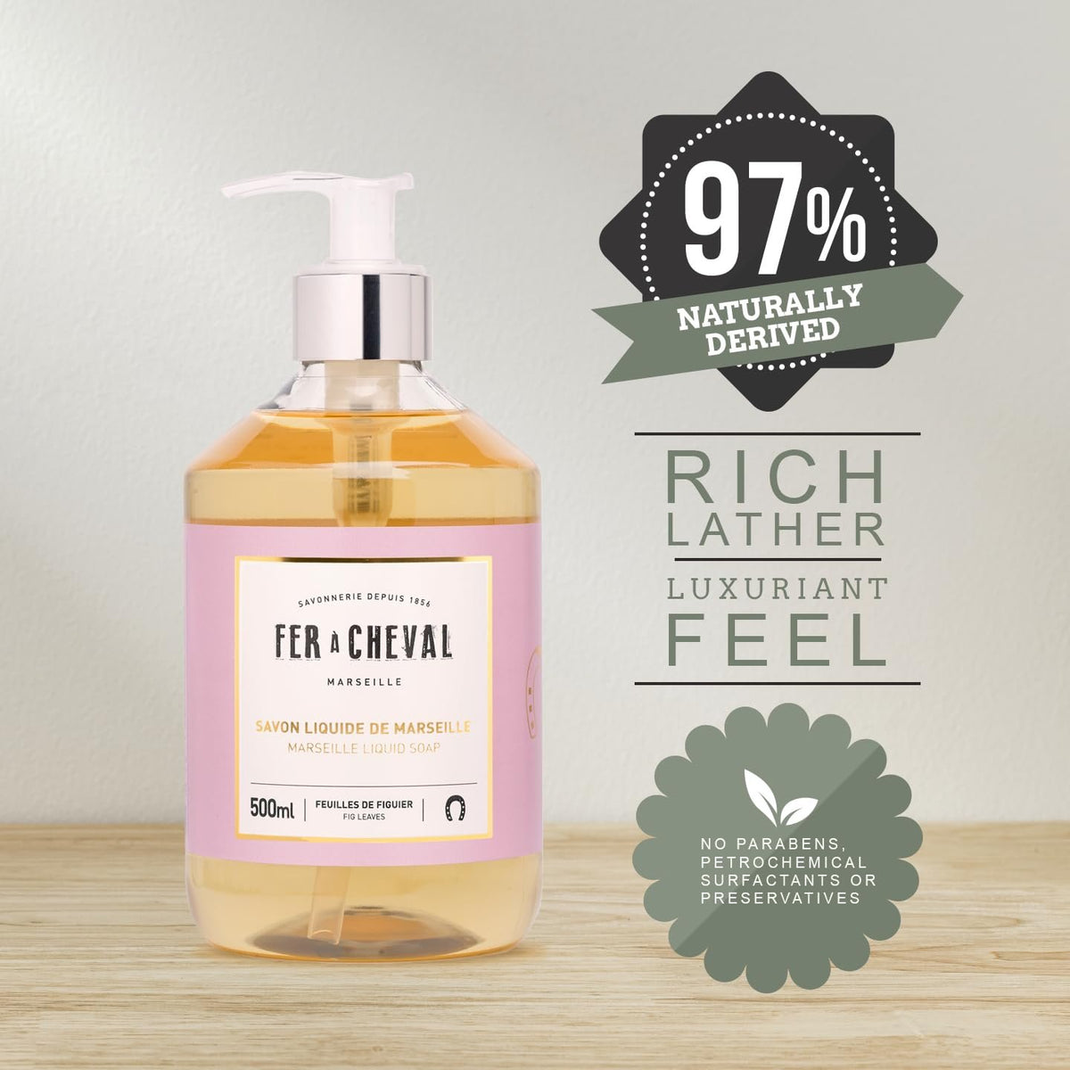 Fer a Cheval Marseille Liquid Soap Natural Vegetable Oil based | 500ml