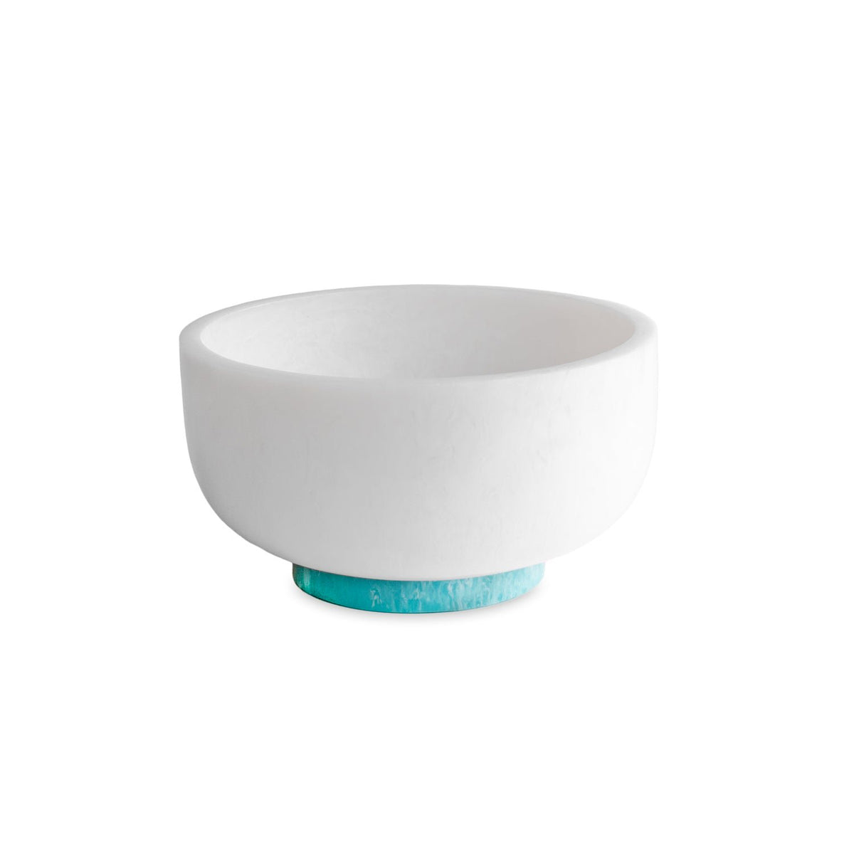 Beatriz Ball Resin Rio Large Bowl with Base, White and Turquoise