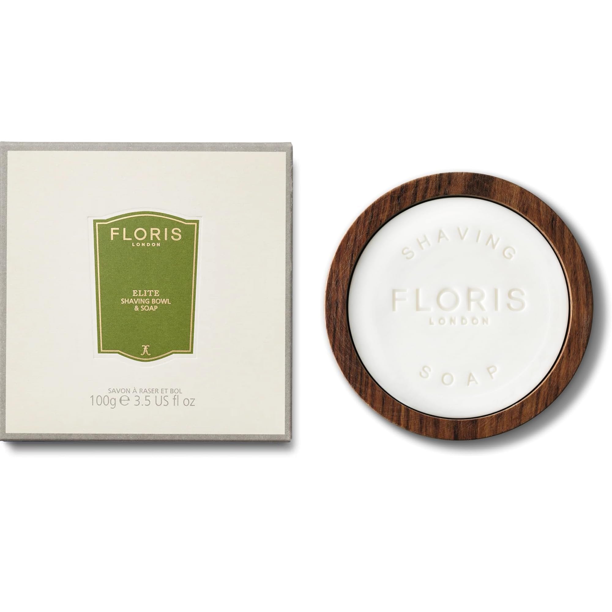 Floris London Elite shaving soap in wooden bowl