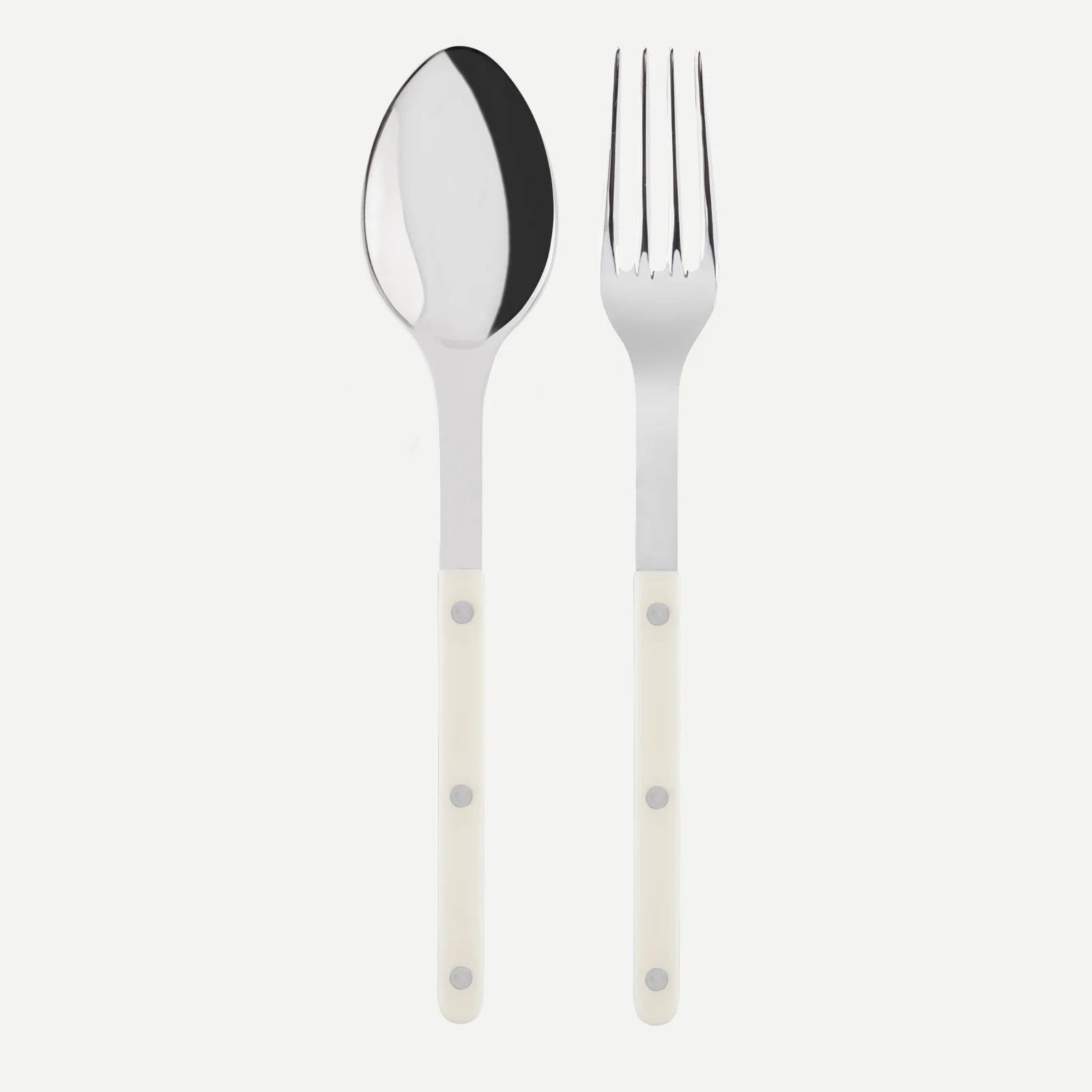 Bistrot Serving Set Large Fork & Spoon | Shiny Ivory