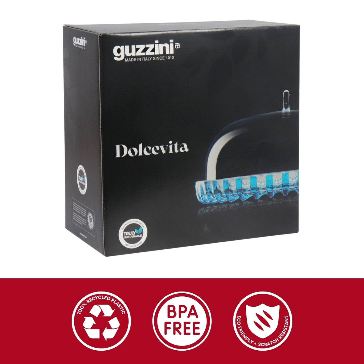 Guzzini Dolcevita Cake Stand (12") Mother of Pearl 100% Recycled Plastic Unbreakable Reusable BPA-Free
