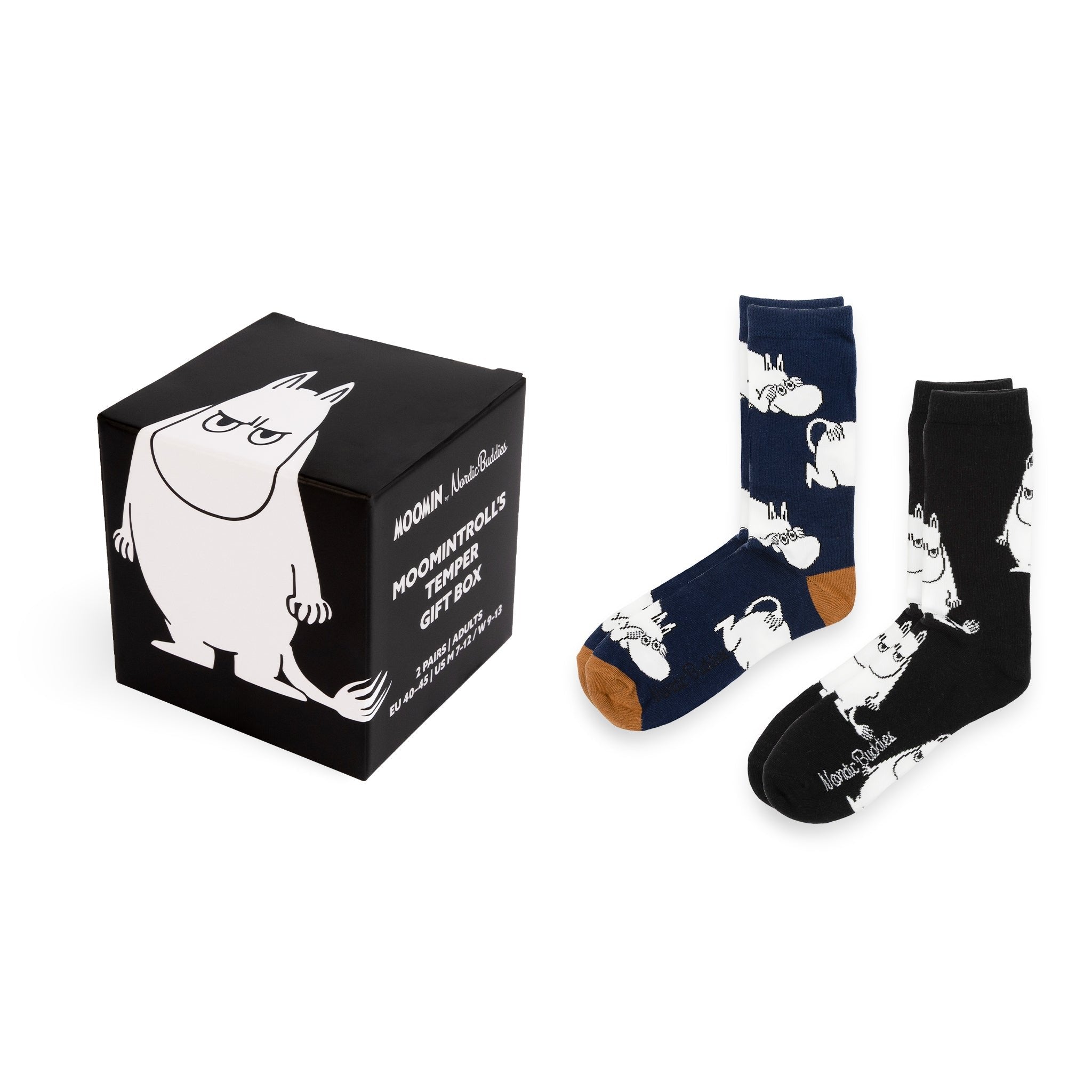 Moomin Moomintroll’s Temper Socks 2-Pack – Men’s Black & Navy