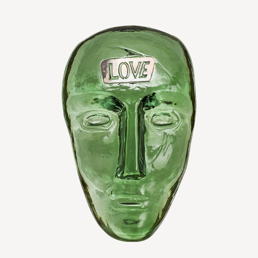 Kosta Boda Companion LOVE Glass Head Sculpture