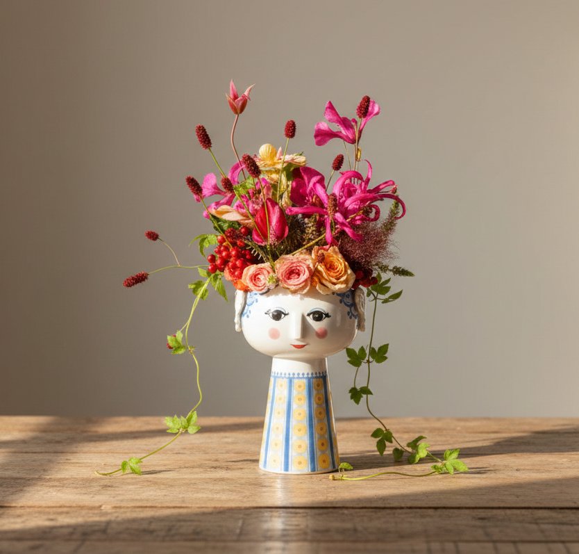 Bjørn Wiinblad Eva Porcelain Vase | Blue