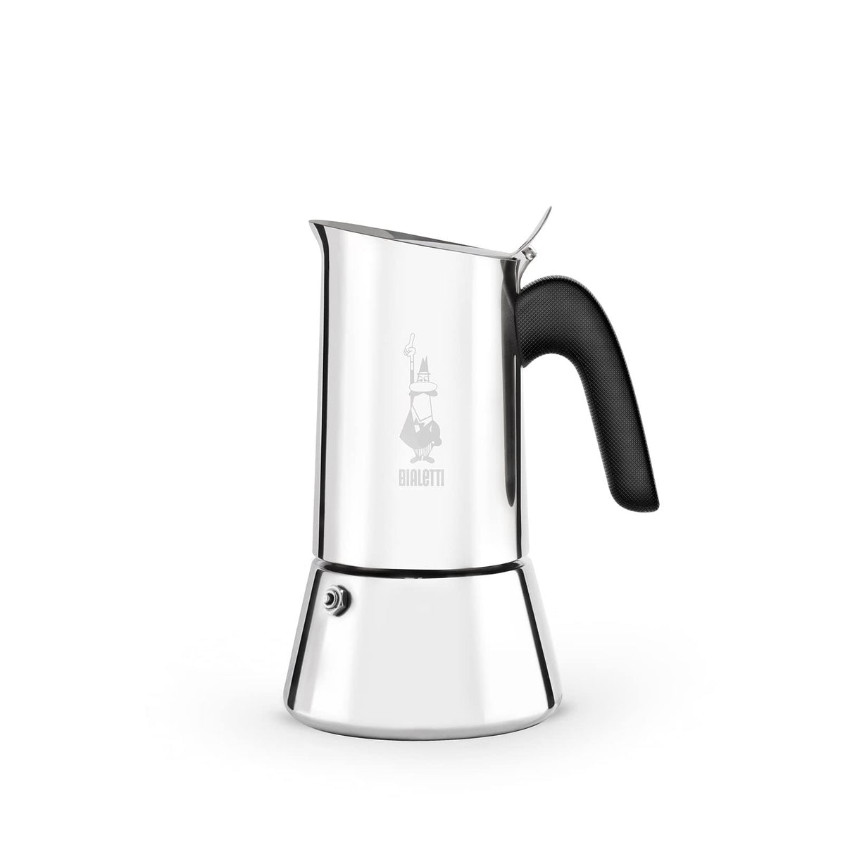 Venus Induction, Stovetop Coffee Maker, Suitable for all Types of Hobs, Stainless Steel, 6 Cups (7.9 Oz), Silver