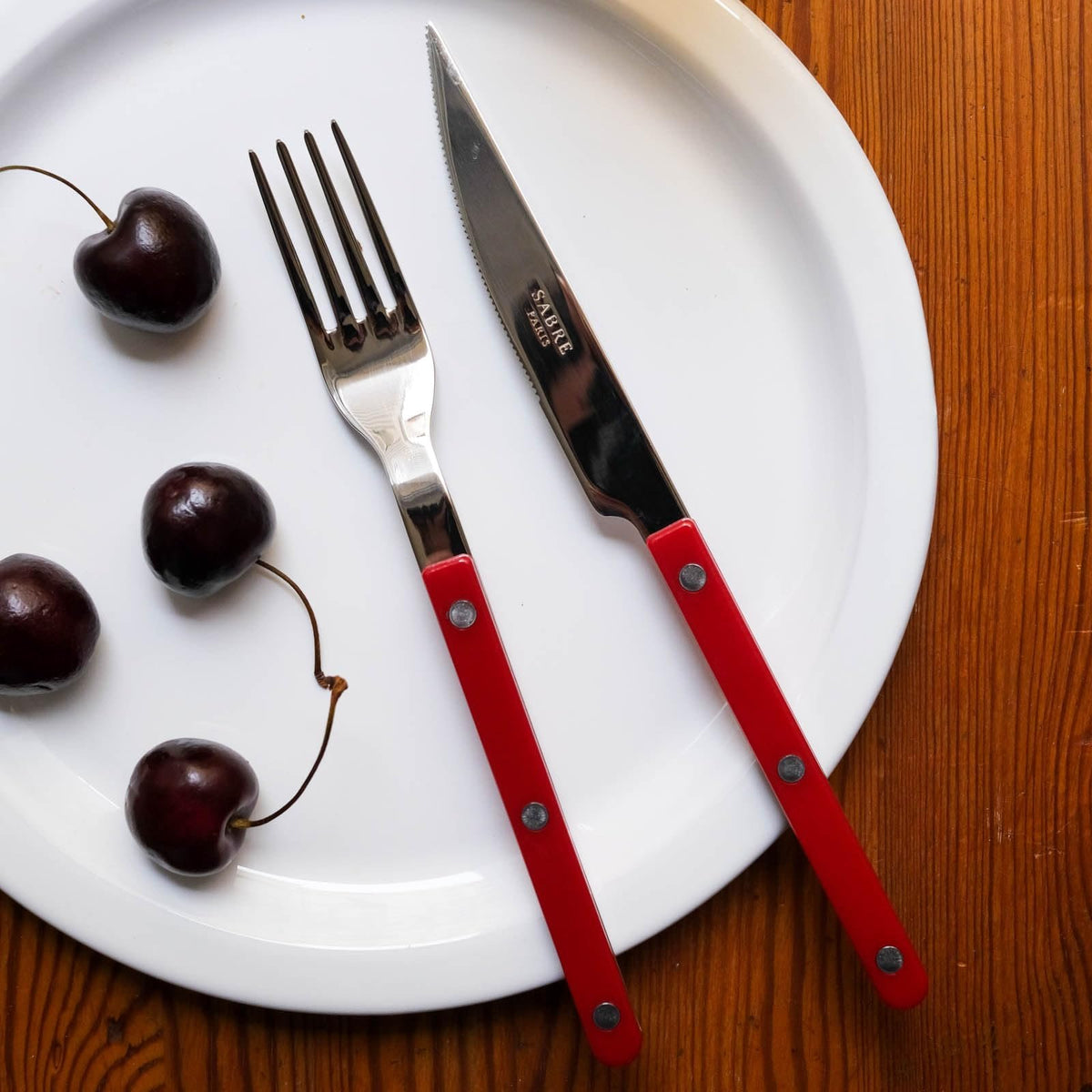 Sabre Bistrot Flatware Stainless Steel | Burgundy Shiny | 5-Piece Set