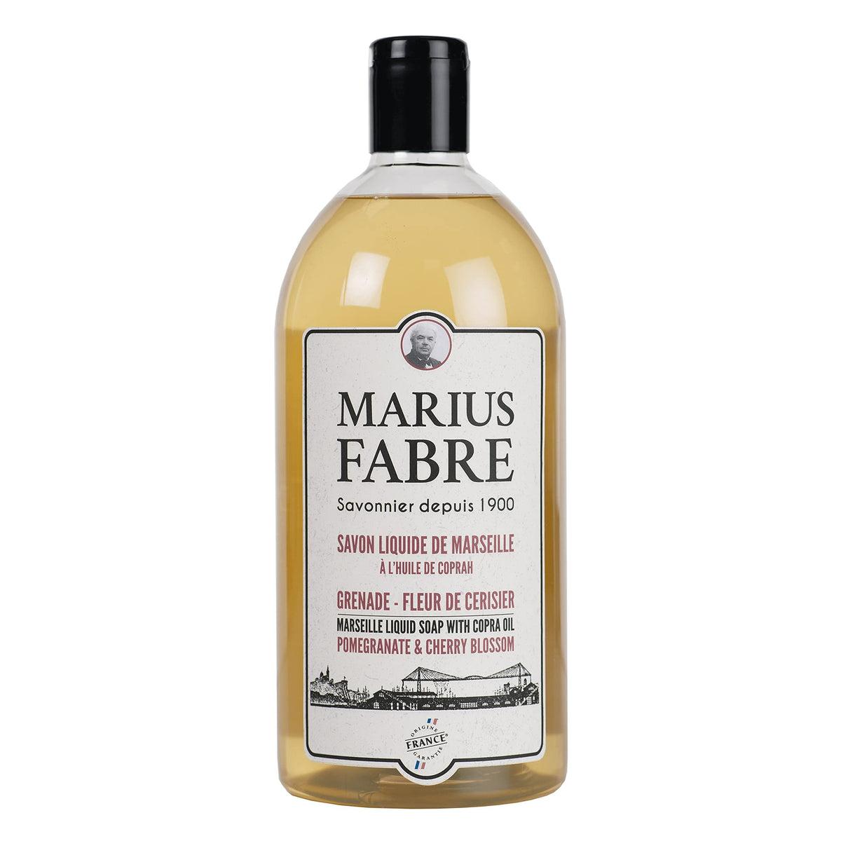 Marius Fabre Marseilles Liquid Soap Pomegranate and Cherry Blossom 1l 33.8 fl oz Refill