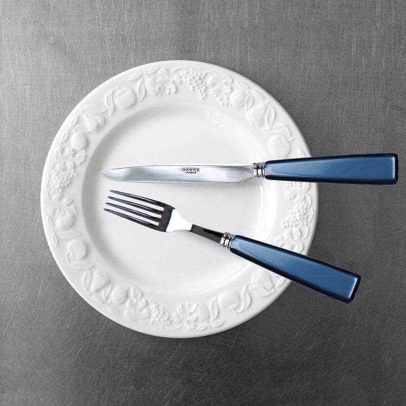 Sabre Natura Icone Flatware 5 Piece Place Setting | Steel blue