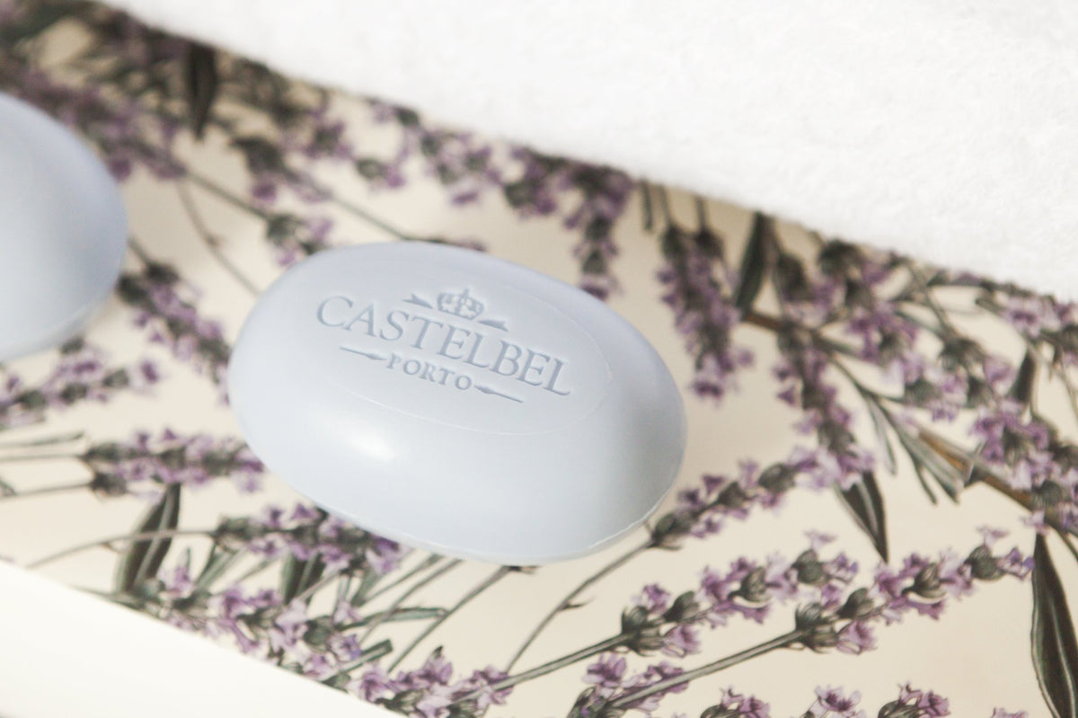 Castelbel Lavender Aromatic Soap 2-Bars Vegetable Base (150g x 2) Vegetable-Base Dermatologically-Tested Paper Wrapped from Portugal