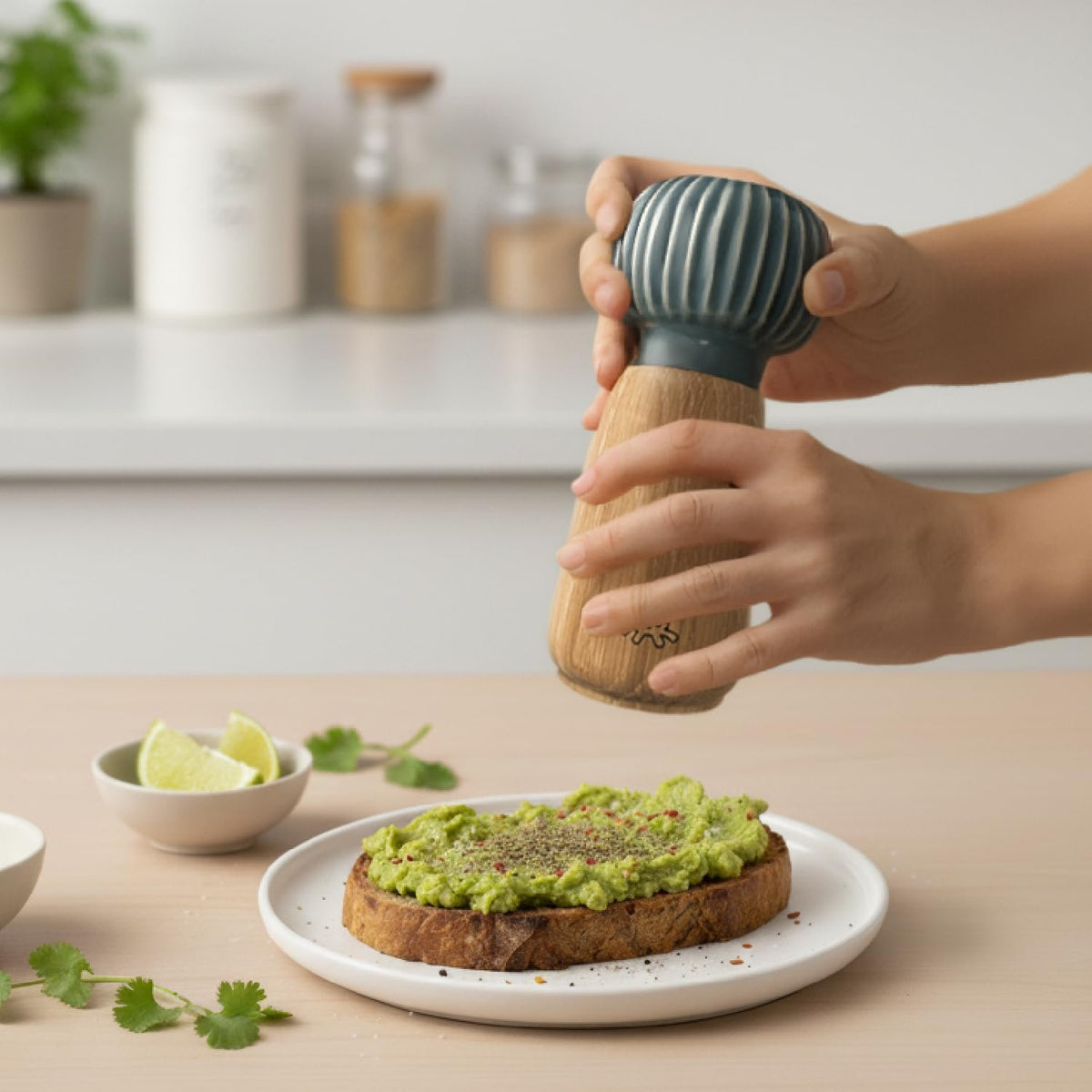 Kahler Hammershoi Salt and Pepper Grinder,  Denmark Designed by Hans-Christian Bauer