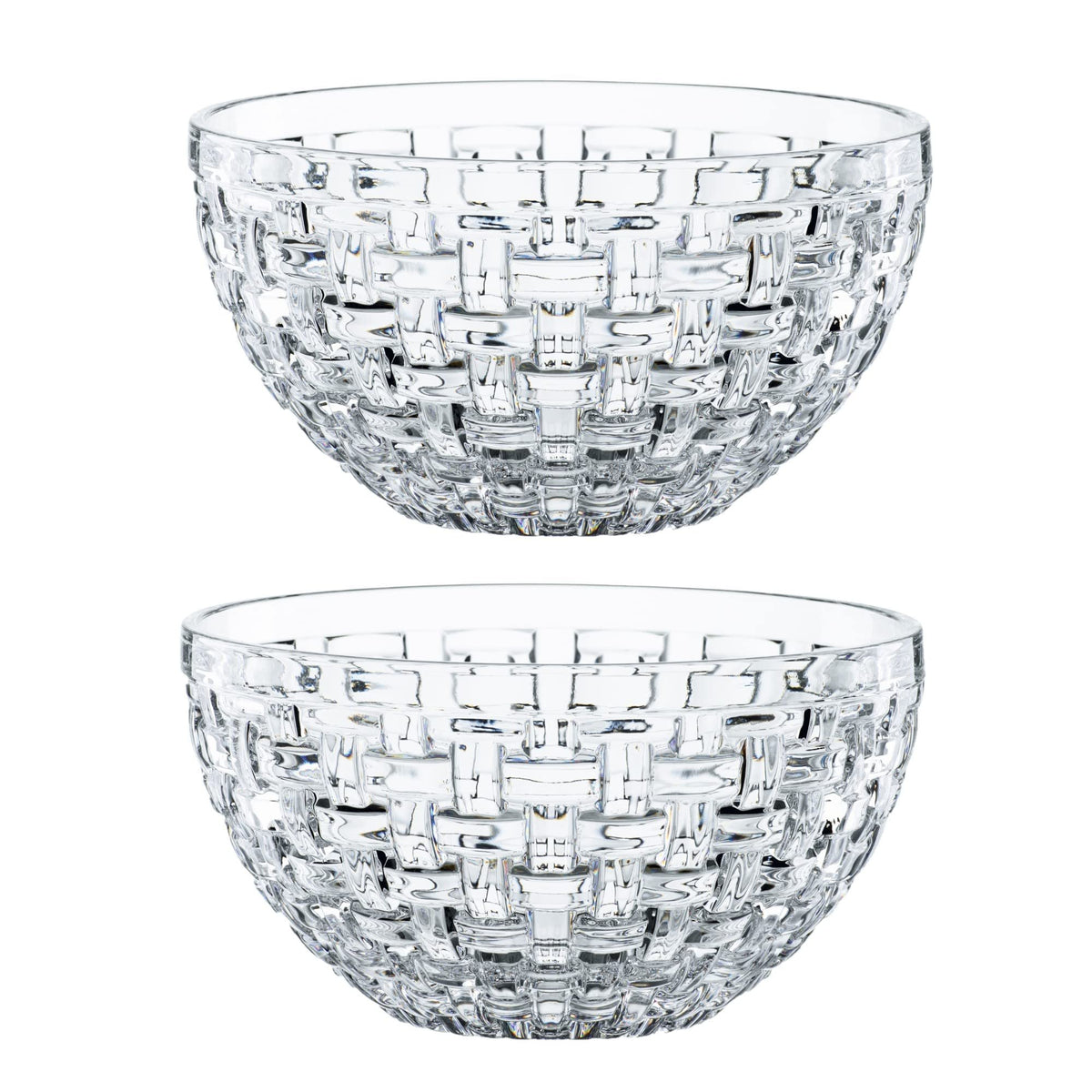 Nachtmann Bossa Nova Crystal Bowls (6") | Set of 2 Clear Glass Bowls