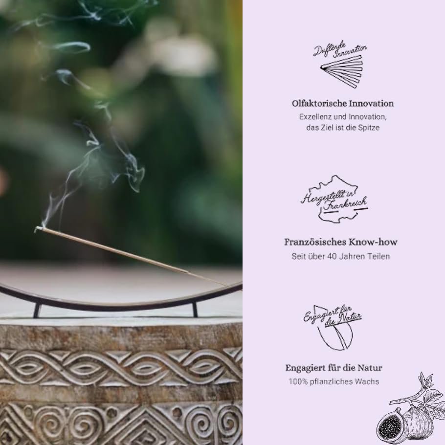 Esteban Bamboo Figue Noir Sticks | 20 Incense Sticks Natural Traditionally Made Vegetal Binder Colorant Free | BLACK FIG